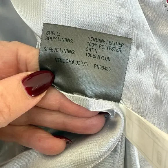 Wilsons Leather Maxima Genuine Leather Jacket Berry Red Moto Style M - Picture 6 of 8